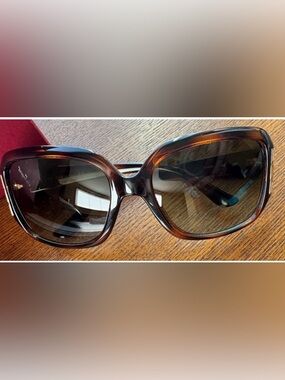 FERRAGAMO SF 666S-238-125 OVERSIZED TORTOISE SHELL SUNGLASSES  W/COA
